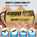 (CA)DXF Lipo Battery 4S 15.2V 6500MAH 140C GoldSeries Graphene lipo Hardcase with EC5 and XT90 Plug for Rc 1/8 1/10 Buggy Truck Car Off-Road Drone