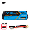 (CN) DXF 2S 7.4V Lipo Battery 80C 7200mAh with 4mm Bullet for RC 1/10 1/8 Vehicles Car Truck Tank Truggy Competition Racing Hobby