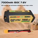 (FR)DXF 5mm 2S 7000mAh 7.6V 150C GOLDEN-NGP Plus Middle-Size Batteria Lipo ad Alta Capacità Hardcase con XT90 Spina per 1:8 Scala RC Auto, Multi-Rotore RC Aeroplano, RC Elicottero, RC Barca