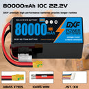 (CN)DXF 6S Lipo Battery 22.2V 10C 80000mAh Soft Case Battery  for Drone UAV FPV Car Truck Tank RC Buggy Truggy Racing Hobby Semi solidstate Battery