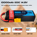(FR)DXF 4S Lipo Battery 14.8V 10000mAh 100C 200C XT90 for RC 1/8 1/10 Car Truck Tank Models XXMAX 8S Arrama