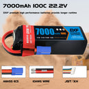 (PL)DXF 6S Lipo Battery 22.2V 100C 7000mAh Soft Case Battery with EC5 Connector for Car Truck Tank RC Buggy Truggy Racing Hobby