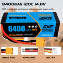 (PL)DXF Lipo Battery 4S 14.8V 8400mAh 120C/240C HardCase Lipo Battery for RC HPI HSP 1/8 1/10 Buggy RC Car Truck