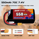 DXF 550mAh 2S 60C 7.4V Lipo Battery Pack for FPV LiPo Battery