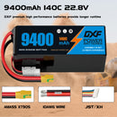 (CN)DXF 6S Lipo Battery 22.8V 100C 9400mAh Soft Case Battery  for Drone UAV FPV Car Truck Tank RC Buggy Truggy Racing Hobby