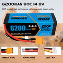 (CA)DXF Lipo Battery 4S 14.8V 6200MAH 80C  lipo Hardcase XT90 Plug for Rc 1/8 1/10 Buggy Truck Car Off-Road Drone