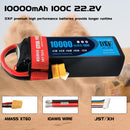 (FR)DXF 6S Lipo Battery 22.2V 100C10000mAh Soft Case Battery with XT60 Connector for Car Truck Tank RC Buggy Truggy Racing Hobby