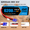 (ES)DXF Lipo Battery 3S 11.1V 6200MAH 80C  lipo Hardcase EC5 Plug for Rc 1/8 1/10 Buggy Truck Car Off-Road Drone