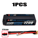 (CN) DXF 2S 7.6V Lipo Battery 140C 7200mAh LCG with 4mm Bullet for RC 1/8 Vehicles Car Truck Tank Truggy Competition Racing Hobby
