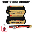 (ES)DXF 5mm 2S 6300mAh 7.6V 140C GOLDEN-NGP Batteria Lipo ad Alta Capacità Hardcase con XT90 Spina per 1:8 Scala RC Auto, Multi-Rotore RC Aeroplano, RC Elicottero, RC Barca