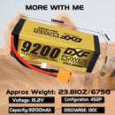 (IT)DXF High Voltage 4S 9200 mAh 15,2 V 130C Batteria Lipo ad Alta Capacità Hardcase con XT90 Spina per 1:8 Scala RC Auto, Multi-Rotore RC Aeroplano, RC Elicottero, RC Barca