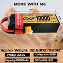 (CN)DXF 6S Lipo Battery 22.8V 150C 10000mAh Soft Case Battery with EC5 XT90 Connector for Car Truck Tank RC Buggy Truggy Racing Hobby