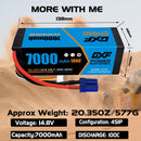 (EU)DXF Lipo Battery 4S 14.8V 7000mAh 100C/200C HardCase Lipo Battery for RC HPI HSP 1/8 1/10 Buggy RC Car Truck