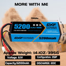 (EU)DXF Lipo Battery 3S 11.1V 5200MAH 100C Blue Series Graphene lipo Hardcase with Deans Plug for Rc 1/8 1/10 Buggy Truck Car Off-Road Drone