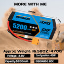 (CA)DXF Lipo Battery 4S 14.8V 5200MAH 80C  lipo Hardcase with  XT90 Plug for Rc 1/8 1/10 Buggy Truck Car Off-Road Drone