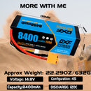 (PL)DXF Lipo Battery 4S 14.8V 8400mAh 120C/240C HardCase Lipo Battery for RC HPI HSP 1/8 1/10 Buggy RC Car Truck
