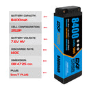 (ES) DXF 2S 7.6V Lipo Battery 140C 8400mAh with 5mm Bullet for RC 1/8 Vehicles Car Truck Tank Truggy Competition Racing Hobby