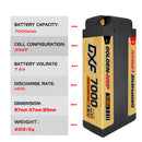 (GE)DXF 5mm 2S 7000mAh 7.6V 140C GOLDEN-NGP Batteria Lipo ad Alta Capacità Hardcase con XT90 Spina per 1:8 Scala RC Auto, Multi-Rotore RC Aeroplano, RC Elicottero, RC Barca
