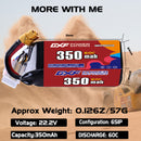 DXF 350mAh 6S 60C 22.2V Lipo Battery Pack for FPV LiPo Battery