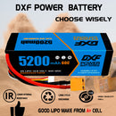 (CA)DXF Lipo Battery 4S 14.8V 5200MAH 60C  lipo Hardcase with  XT90 Plug for Rc 1/8 1/10 Buggy Truck Car Off-Road Drone
