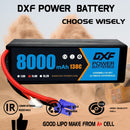 (IT)DXF Lipo Battery 3S 11.4V 8000MAH 130C Blue Series Graphene lipo Hardcase with EC5 Plug for Rc 1/8 1/10 Buggy Truck Car Off-Road Drone