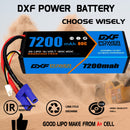 (CA)DXF Lipo Battery 3S 11.1V 7200MAH 80C Blue Series lipo Hardcase with EC5 Plug for Rc 1/8 1/10 Buggy Truck Car Off-Road Drone