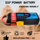 (FR)DXF 4S Lipo Battery 14.8V 10000mAh 100C 200C XT90 for RC 1/8 1/10 Car Truck Tank Models XXMAX 8S Arrama