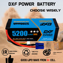 (FR)DXF Lipo Battery 4S 14.8V 5200MAH 80C  lipo Hardcase with  EC5 Plug for Rc 1/8 1/10 Buggy Truck Car Off-Road Drone
