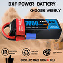 (PL)DXF 6S Lipo Battery 22.2V 100C 7000mAh Soft Case Battery with EC5 Connector for Car Truck Tank RC Buggy Truggy Racing Hobby