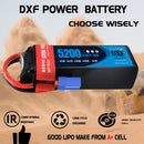 (GE)DXF 6S Lipo Battery 22.2V 80C 5200mAh Soft Case Battery with EC5 XT90 Connector for Car Truck Tank RC Buggy Truggy Racing Hobby