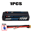 (CN) DXF 2S 7.6V Lipo Battery 140C 7200mAh LCG with 4mm Bullet for RC 1/8 Vehicles Car Truck Tank Truggy Competition Racing Hobby