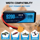 (IT)DXF Lipo Battery 3S 11.4V 9200MAH 130C Blue Series Graphene lipo Hardcase with XT90 Plug for Rc 1/8 1/10 Buggy Truck Car Off-Road Drone