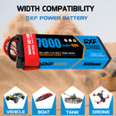 (PL)DXF Lipo Battery 2S 7.4V 7000mAh 100C/200C Hardcase Battery Graphene Battery Deans/T Plug for Rc Truck Drone 1/10 1/8 Scale Traxxas Slash 4x4 RC Car Buggy truggy