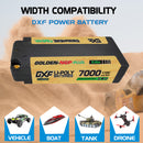 (FR)DXF 5mm 2S 7000mAh 7.6V 150C GOLDEN-NGP Plus Middle-Size Batteria Lipo ad Alta Capacità Hardcase con XT90 Spina per 1:8 Scala RC Auto, Multi-Rotore RC Aeroplano, RC Elicottero, RC Barca