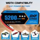 (GE)DXF Lipo Battery 3S 11.1V 5200MAH 60C Blue Series lipo Hardcase with Deans Plug for Rc 1/8 1/10 Buggy Truck Car Off-Road Drone