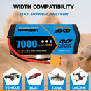 (UK)DXF Lipo Battery 4S 14.8V 7000mAh 100C/200C HardCase Lipo Battery for RC HPI HSP 1/8 1/10 Buggy RC Car Truck