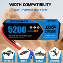 (UK)DXF Lipo Battery 3S 11.1V 5200MAH 80C Blue Series lipo Hardcase with EC5 Plug for Rc 1/8 1/10 Buggy Truck Car Off-Road Drone