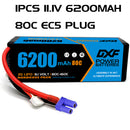 (ES)DXF Lipo Battery 3S 11.1V 6200MAH 80C  lipo Hardcase EC5 Plug for Rc 1/8 1/10 Buggy Truck Car Off-Road Drone