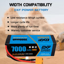 (UK)DXF Lipo Battery 4S 14.8V 7000mAh 100C/200C HardCase Lipo Battery for RC HPI HSP 1/8 1/10 Buggy RC Car Truck