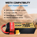 (CN)DXF 4S Lipo Battery 15.2V 150C 7500mAh Soft Case Battery with EC5 XT90 Connector for Car Truck Tank RC Buggy Truggy Racing Hobby