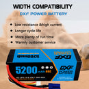(FR)DXF Lipo Battery 4S 14.8V 5200MAH 80C  lipo Hardcase with  EC5 Plug for Rc 1/8 1/10 Buggy Truck Car Off-Road Drone