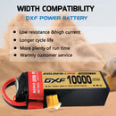 (CN)DXF 4S Lipo Battery 15.2V 150C 10000mAh Soft Case Battery with EC5 XT90 Connector for Car Truck Tank RC Buggy Truggy Racing Hobby