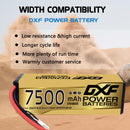 (CN)DXF Lipo Battery 3S 11.4V 7500MAH 150C  lipo Hardcase with  DEANS/T Plug for Rc 1/8 1/10 Buggy Truck Car Off-Road Drone