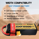 (CN)DXF 5S Lipo Battery 18.5V 150C 6500mAh Soft Case Battery with EC5 XT90 Connector for Car Truck Tank RC Buggy Truggy Racing Hobby