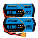 (CA)DXF Lipo Battery 4S 14.8V 5200MAH 80C  lipo Hardcase with  XT90 Plug for Rc 1/8 1/10 Buggy Truck Car Off-Road Drone