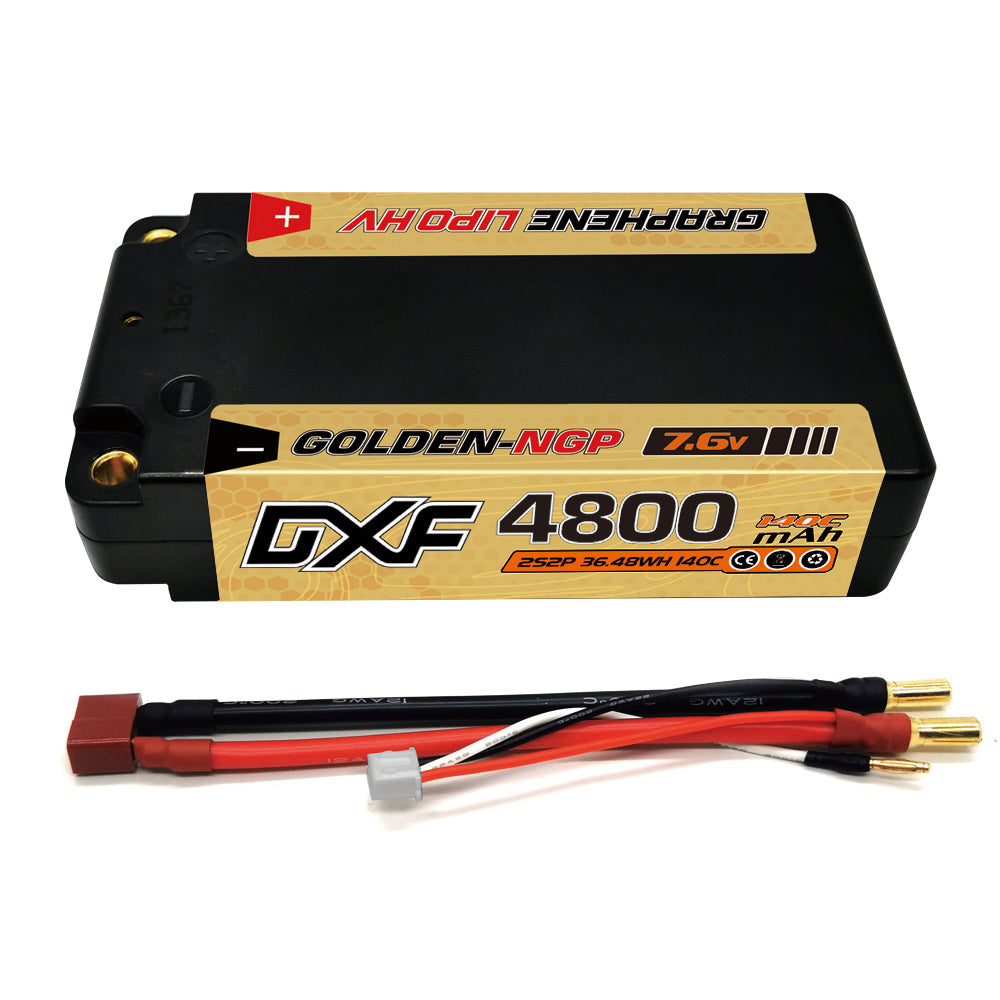 JP)DXF 2S Shorty Lipo Battery 7.6V 140C 4400mAh 5mm T Plug
