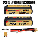 (ES)DXF 5mm 2S 6600mAh 7.6V 150C GOLDEN-NGP Batteria Lipo ad Alta Capacità Hardcase con XT90 Spina per 1:8 Scala RC Auto, Multi-Rotore RC Aeroplano, RC Elicottero, RC Barca