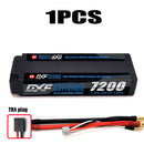 (CN) DXF 2S 7.6V Lipo Battery 140C 7200mAh LCG with 4mm Bullet for RC 1/8 Vehicles Car Truck Tank Truggy Competition Racing Hobby