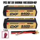 (CN)DXF 5mm 2S 8400mAh 7.6V 140C GOLDEN-NGP Batteria Lipo ad Alta Capacità Hardcase con XT90 Spina per 1:8 Scala RC Auto, Multi-Rotore RC Aeroplano, RC Elicottero, RC Barca