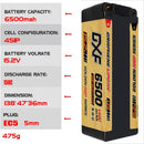 (ES)DXF Lipo Battery 4S 15.2V 6500MAH 150C GoldSeries  LCG 5MM Graphene lipo Hardcase  NGP GOLDEN Plug for Rc 1/8 1/10 Buggy Truck Car Off-Road Drone